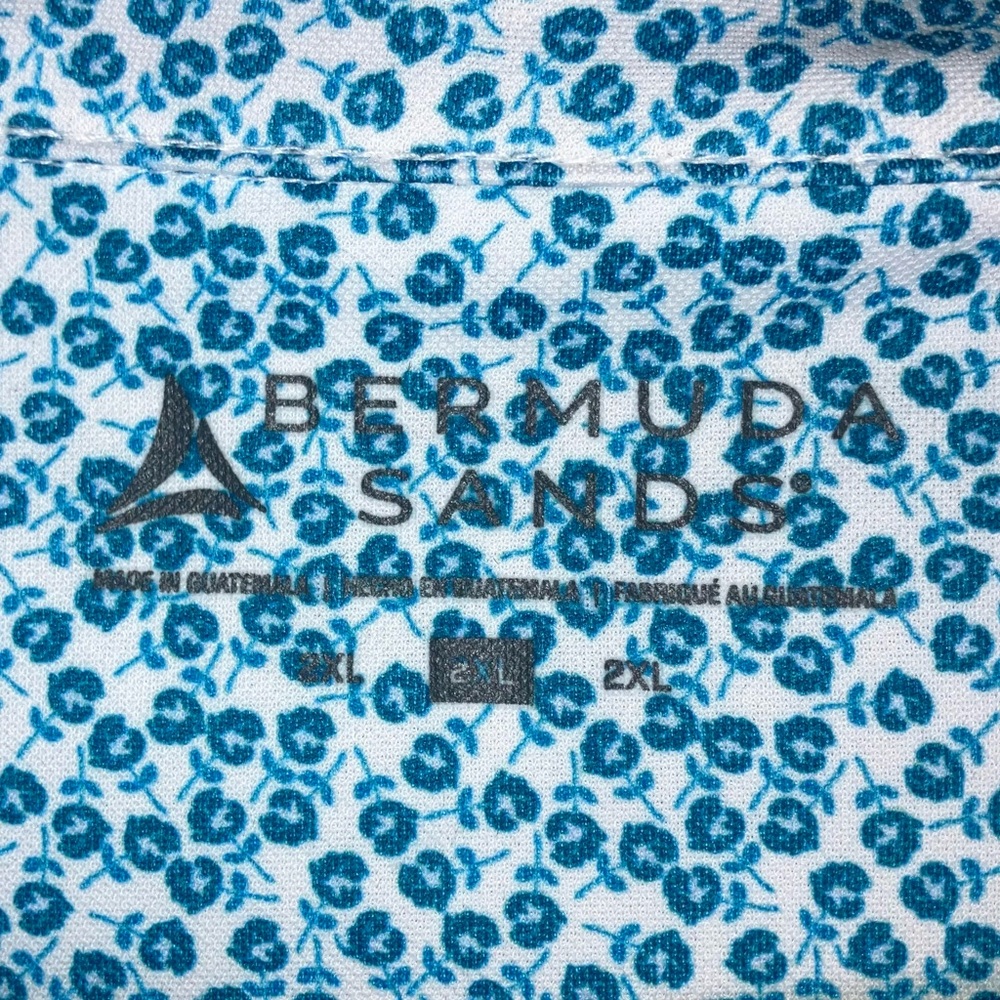 NWT Bermuda Sands Men’s 2X Saddleback Golf Course Floral Blue Shirt - Picture 13 of 14